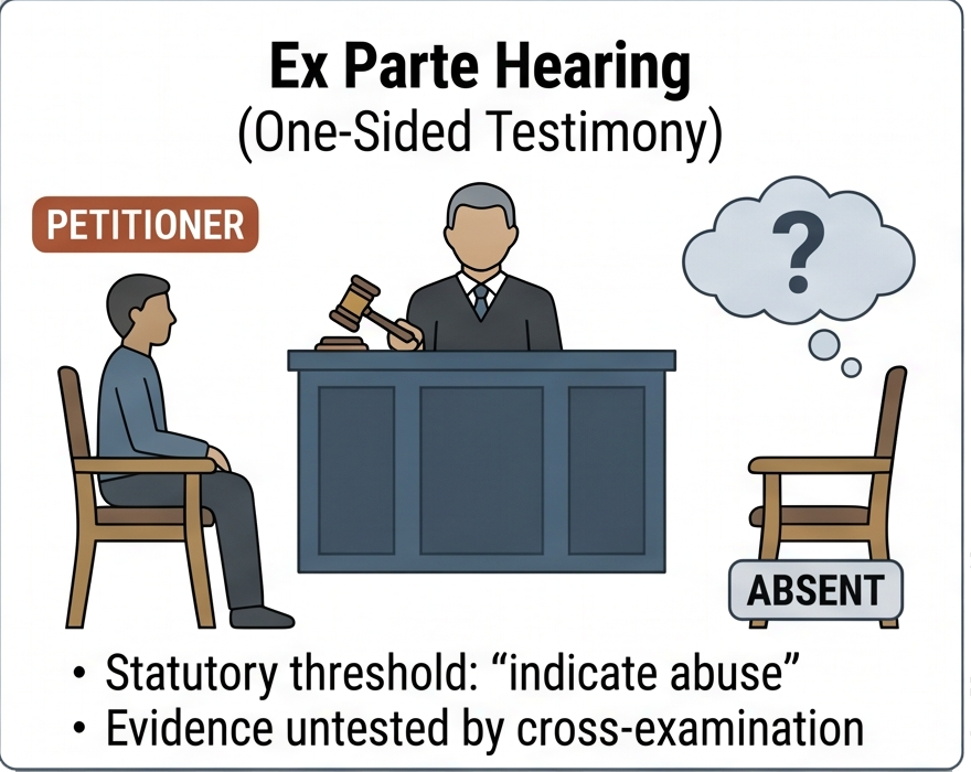 Ex Parte Hearing — One-Sided Testimony