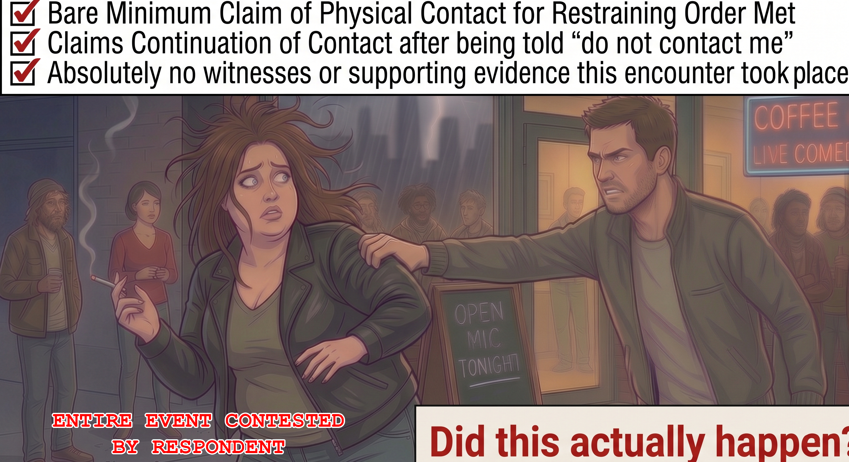 The Alleged Arm Grab — Heavily Disputed